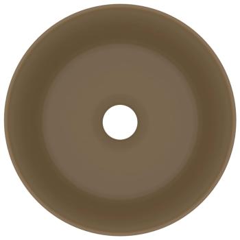 Luxuriöses Waschbecken Rund Matt Creme 40x15 cm Keramik