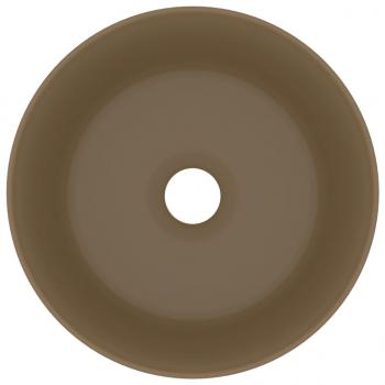 Luxuriöses Waschbecken Rund Matt Creme 40x15 cm Keramik