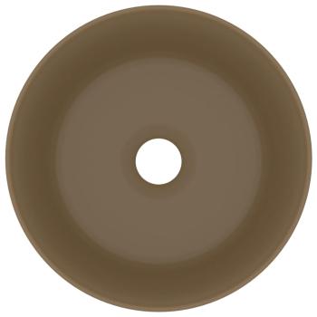 Luxuriöses Waschbecken Rund Matt Creme 40x15 cm Keramik