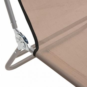 Sonnenliegen Klappbar 2 Stk. Taupe Textilene und Stahl