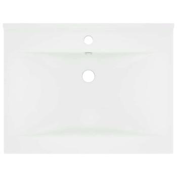 Luxus-Waschbecken mit Hahnloch Matt-Weiß 60x46 cm Keramik 
