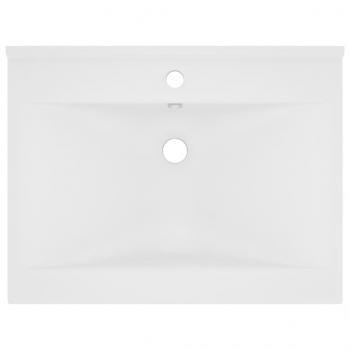 Luxus-Waschbecken mit Hahnloch Matt-Weiß 60x46 cm Keramik 
