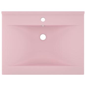 Luxus-Waschbecken mit Hahnloch Matt-Rosa 60x46 cm Keramik 