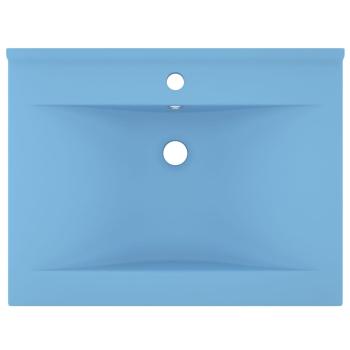 Luxus-Waschbecken mit Hahnloch Matt-Hellblau 60x46 cm Keramik 