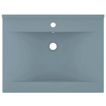 Luxus-Waschbecken mit Hahnloch Matt-Hellblau 60x46 cm Keramik 