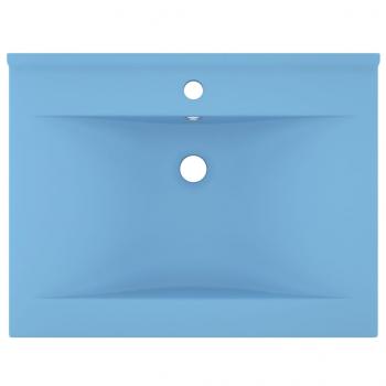 Luxus-Waschbecken mit Hahnloch Matt-Hellblau 60x46 cm Keramik 