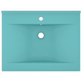 Luxus-Waschbecken mit Hahnloch Matt-Hellgrün 60x46 cm Keramik