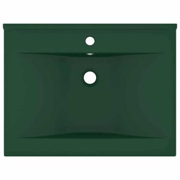 Luxus-Waschbecken mit Hahnloch Matt-Dunkelgrün 60x46 cm Keramik
