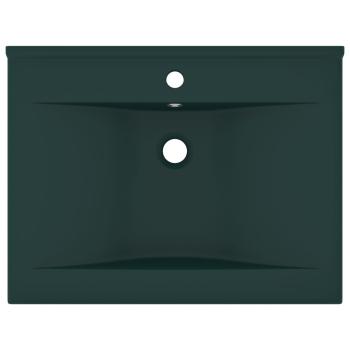 Luxus-Waschbecken mit Hahnloch Matt-Dunkelgrün 60x46 cm Keramik