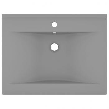 Luxus-Waschbecken mit Hahnloch Matt-Hellgrau 60x46 cm Keramik 