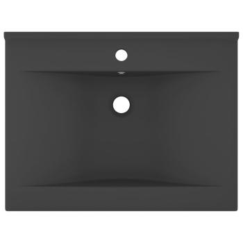 Luxus-Waschbecken mit Hahnloch Matt-Dunkelgrau 60x46 cm Keramik
