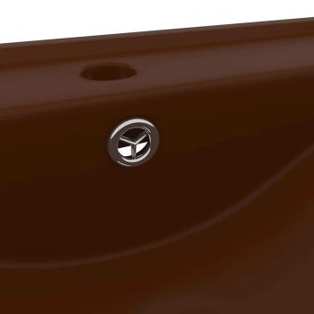 Luxus-Waschbecken mit Hahnloch Matt-Dunkelbraun 60x46cm Keramik