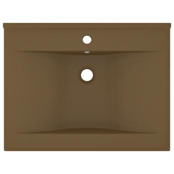 Luxus-Waschbecken mit Hahnloch Matt-Creme 60x46 cm Keramik