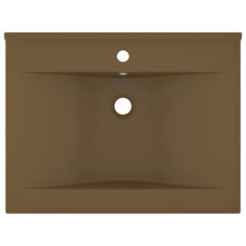 Luxus-Waschbecken mit Hahnloch Matt-Creme 60x46 cm Keramik