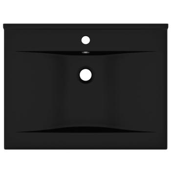 Luxus-Waschbecken mit Hahnloch Matt-Schwarz 60x46 cm Keramik
