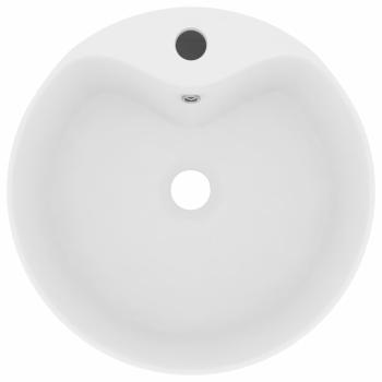 Luxus-Waschbecken mit Überlauf Matt-Weiß 36x13 cm Keramik