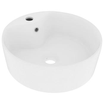 Luxus-Waschbecken mit Überlauf Matt-Weiß 36x13 cm Keramik