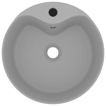 Luxus-Waschbecken mit Überlauf Matt Hellgrau 36x13 cm Keramik