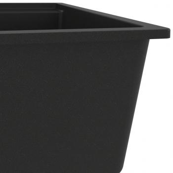 Küchenspüle mit Überlauf Schwarz Granit