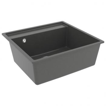 Küchenspüle mit Überlauf Grau Granit