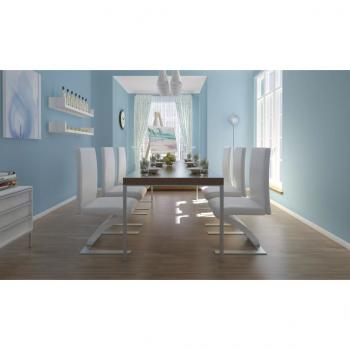 ARDEBO.de - Esszimmerstühle 6 Stk. Weiß Kunstleder 