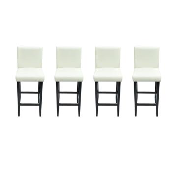 Barhocker 4 Stk. Weiß Kunstleder 