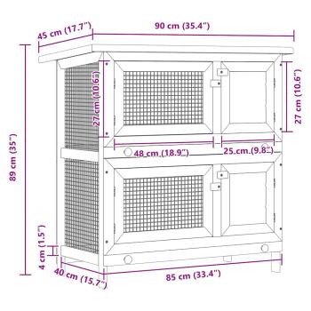 Kaninchenstall Kleintierhaus Hasenstall 4 Türen Holz