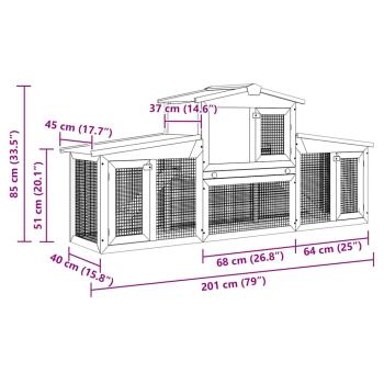 Großer Kaninchenstall Kleintierhaus Hasenstall mit Dächern Holz  
