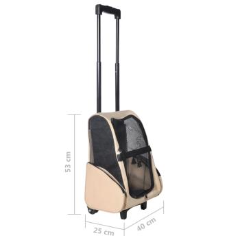 Trolley für Haustiere 3-in-1 Faltbar Sandfarben