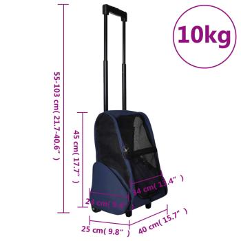 Trolley für Haustiere 3-in-1 Faltbar Blau