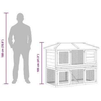 Kleintier-/Kaninchenstall 2 Etagen Holz  