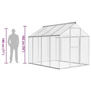 Außenvoliere Aluminium 178x242x192 cm  