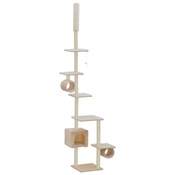 Katzen-Kratzbaum mit Sisal-Kratzsäulen 260 cm Beige