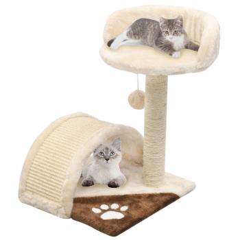 Katzen-Kratzbaum Sisal 40 cm Beige und Braun