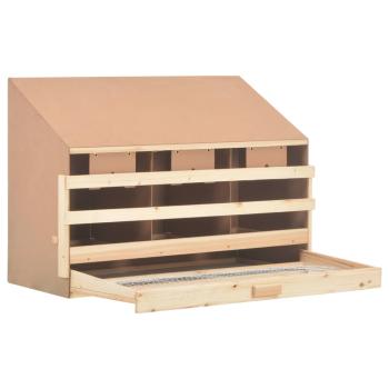 Legenest für Hühner 3 Fächer 93x40x65 cm Massivholz Kiefer