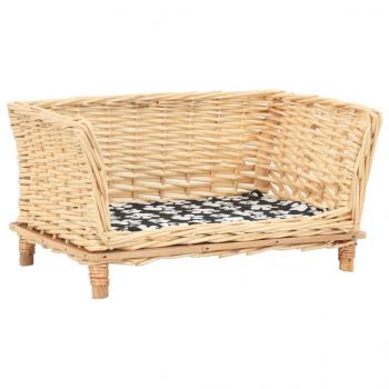 ARDEBO.de - Hundekorb mit Kissen 50x33x30 cm Natur Weide