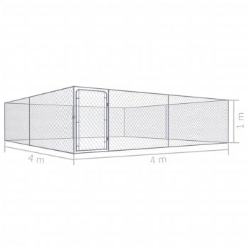 Outdoor-Hundezwinger Verzinkter Stahl 4 x 4 x 1 m
