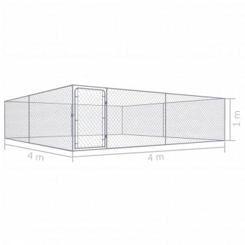 Outdoor-Hundezwinger Verzinkter Stahl 4 x 4 x 1 m