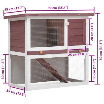 Kaninchenstall 1 Tür Braun Holz