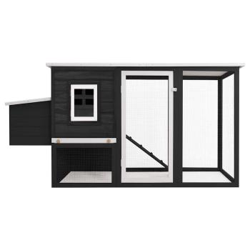 Garten-Hühnerstall mit 1 Legenest Grau Holz