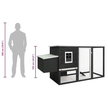 Garten-Hühnerstall mit 1 Legenest Grau Holz