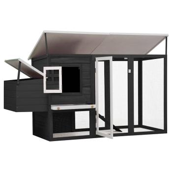 Garten-Hühnerstall mit 1 Legenest Grau Holz