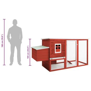 Garten-Hühnerstall mit 1 Legenest Rot Holz