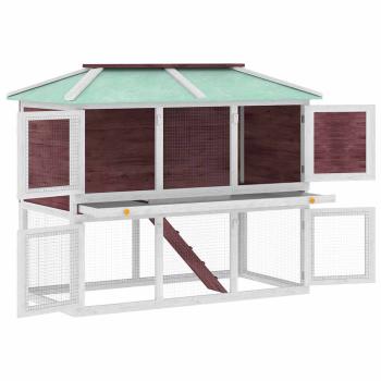 Kleintier-/Kaninchenstall 2 Etagen Braun Holz