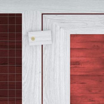 Kleintier-/Kaninchenstall 2 Etagen Rot Holz