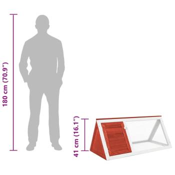 Kleintier-/Kaninchenstall Rot Holz