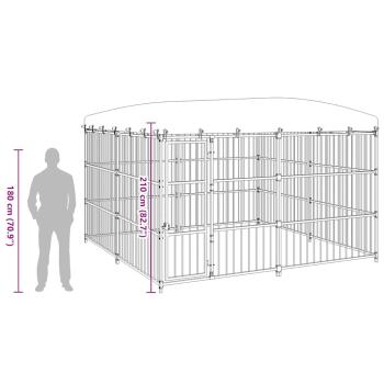 Outdoor-Hundezwinger mit Überdachung 300x300x210 cm