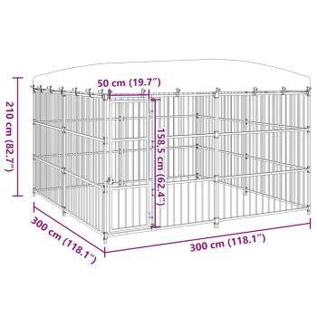 Outdoor-Hundezwinger mit Überdachung 300x300x210 cm