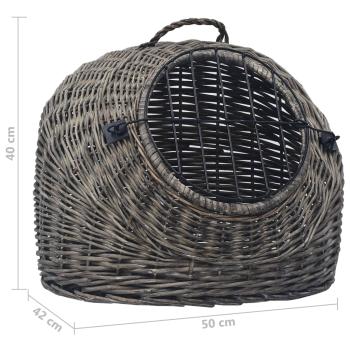 Katzen-Transportkorb Grau 50x42x40 cm Natürliche Weide