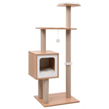 ARDEBO.de - Katzen-Kratzbaum mit Sisal-Kratzmatte 123 cm